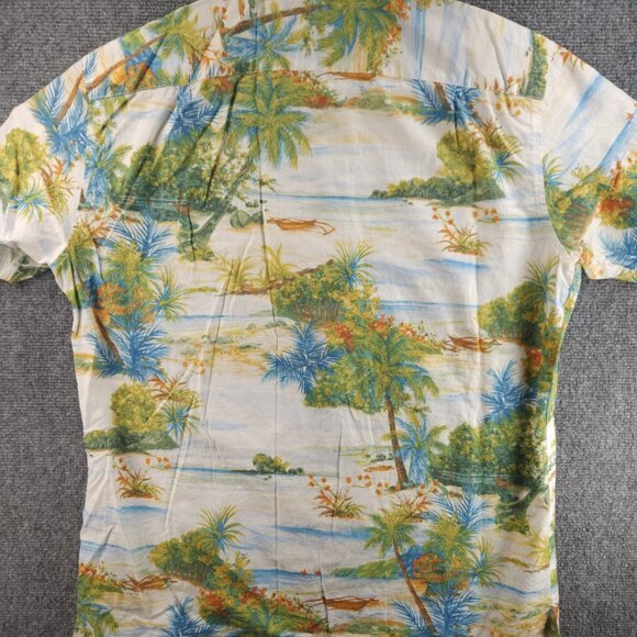 Tori Richard Beach Scene Print Hawaii Large Short Sleeve Colorful Cotton USA - Picture 15 of 16